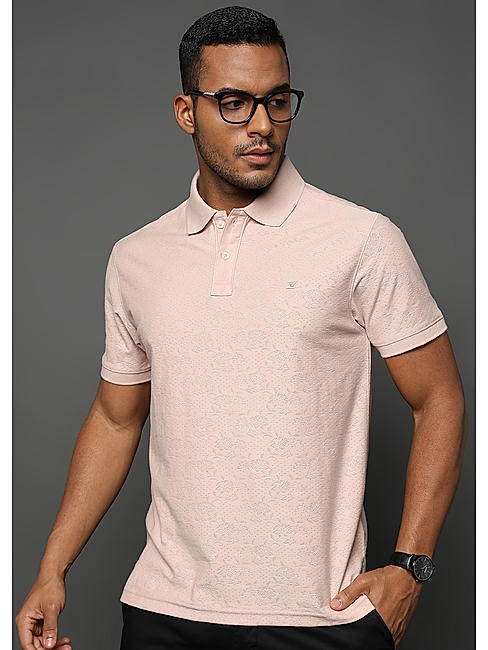 Morganite Floral Knit Jacquard Polo