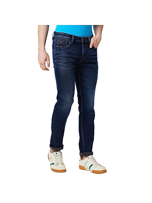 Killer Blue Solid Skinny Fit Jeans For Men