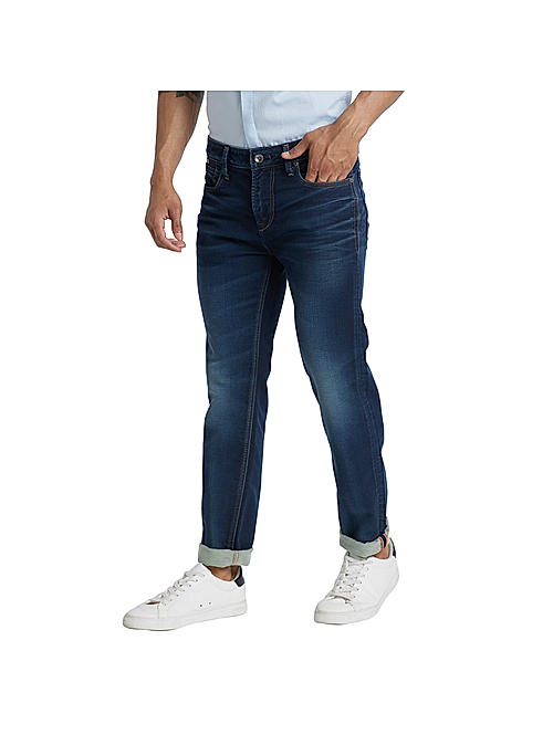 Killer Slim Fit Solid Blue Jeans For Men's