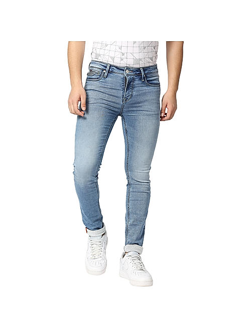 Killer Blue Solid Slim Fit Jeans For Men