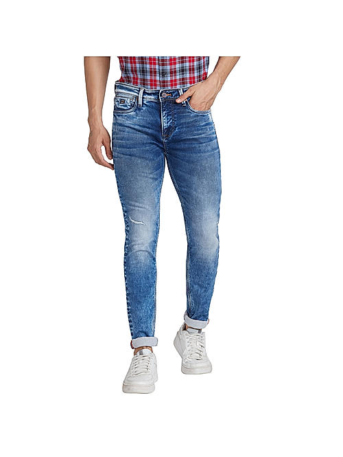 Killer Slim Fit Solid Light Blue Jeans For Men's