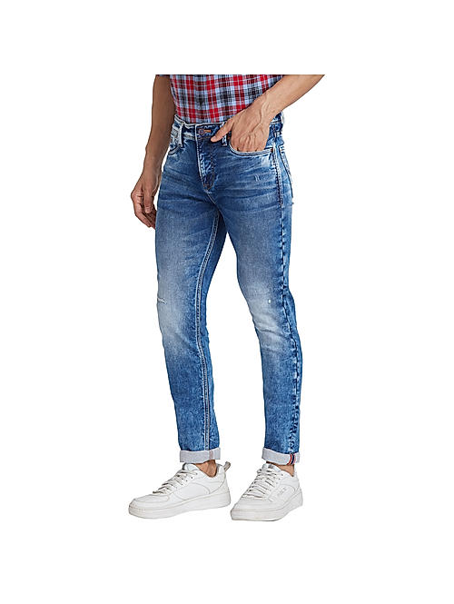 Killer Slim Fit Solid Light Blue Jeans For Men's