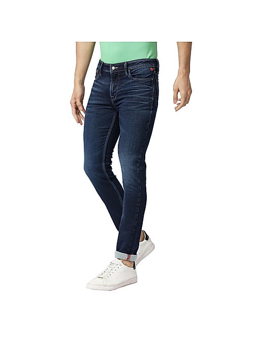 Killer Blue Solid Ankle Fit Jeans For Men