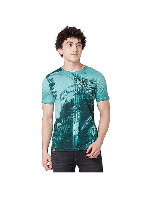 Killer Printed Green T-Shirts For Men