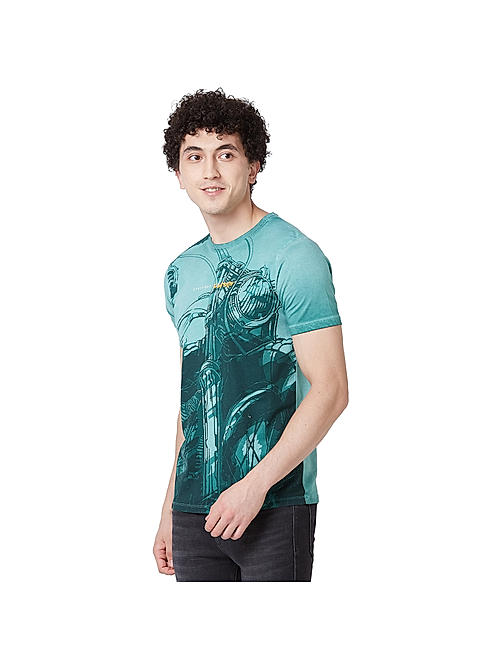 Killer Printed Green T-Shirts For Men