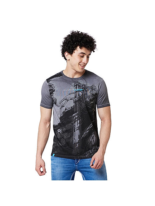 Killer Printed Grey T-Shirts For Men
