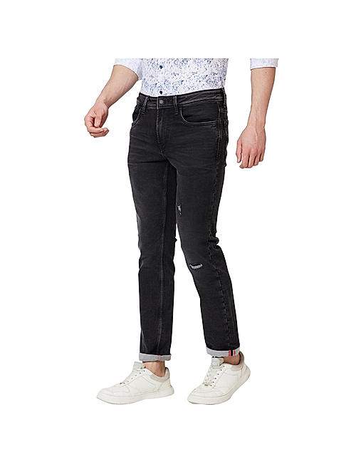 Killer Black Solid Slim Fit Jeans For Men