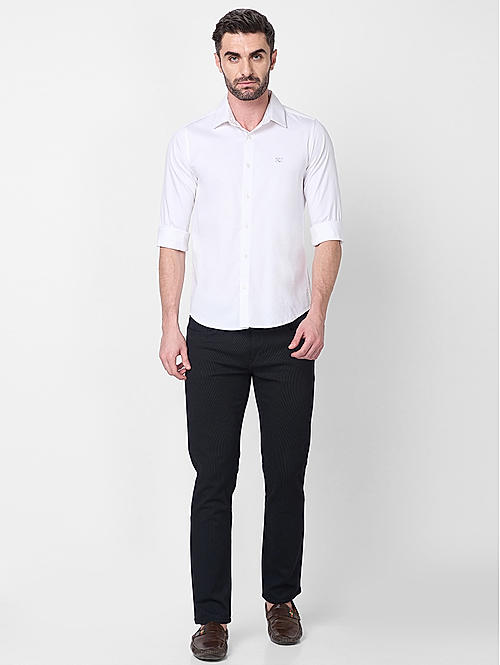 Killer Men White Slim Fit Solid Shirts