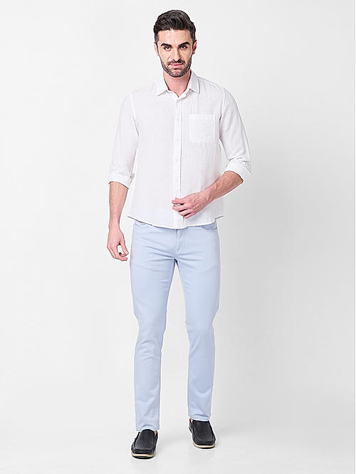 Killer Men White Slim Fit Solid Shirts