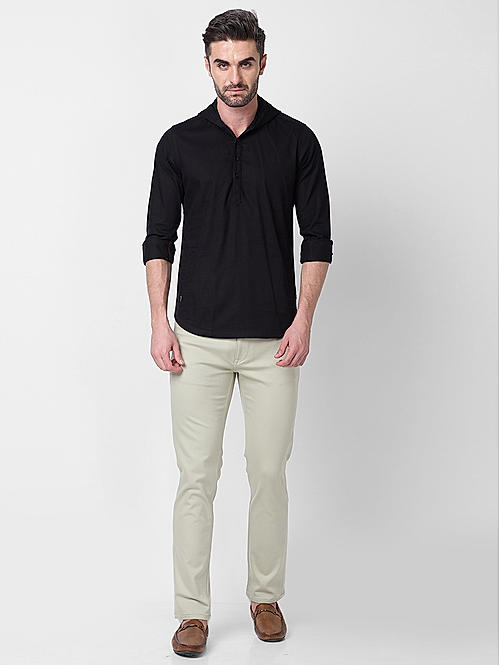 Killer Men Black Slim Fit Solid Shirts