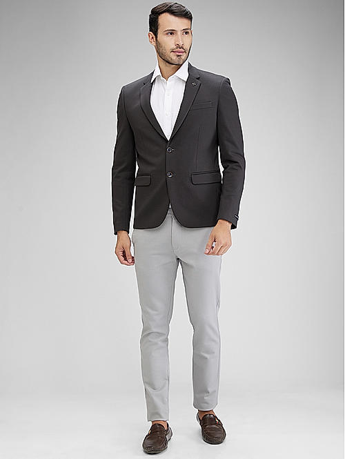 Killer Men Army Green Slim Fit Solid Blazers