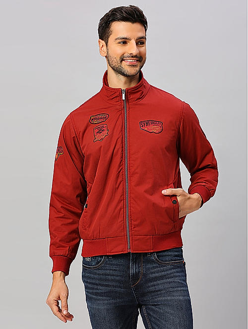 Killer Men Red Regular Fit Solid Jackets