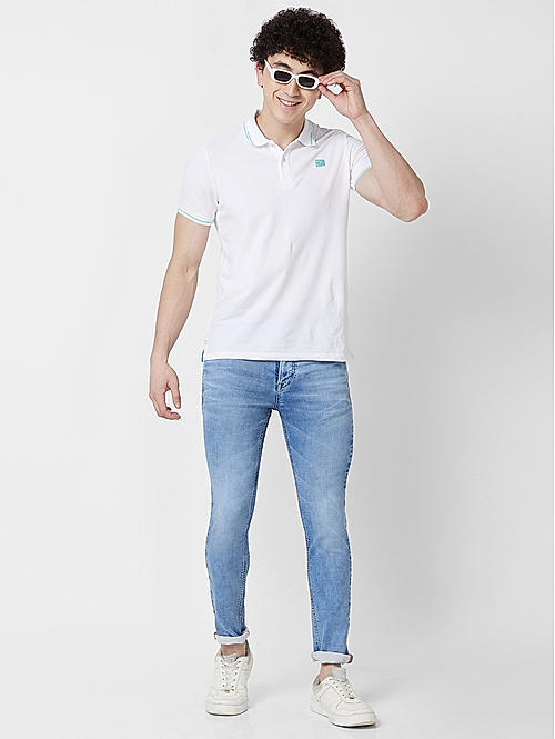 Killer Men Blue Solid Skiny Fit Jeans