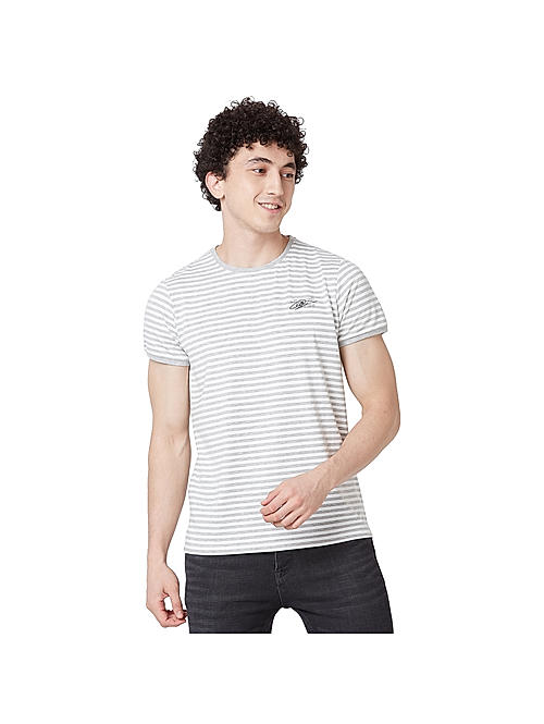 Killer Men Gray Regular Fit Solid T-Shirts