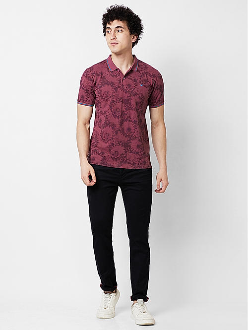 Killer Men Peach Regular Fit Solid T-Shirts