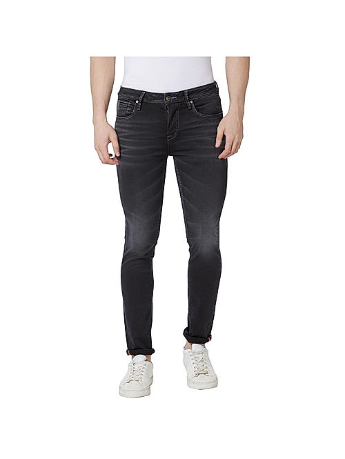 Buy STOP Black Solid Polyester Viscose Slim Fit Men's Formal Trousers |  Shoppers Stop