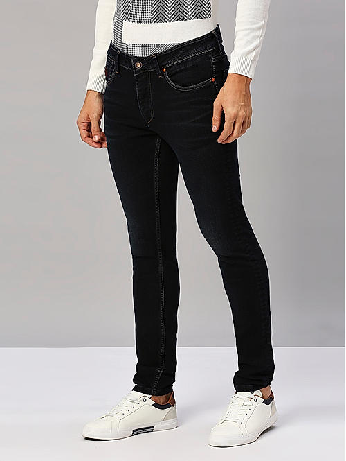 Men Skiny Fit Dark Blue Solid Jeans