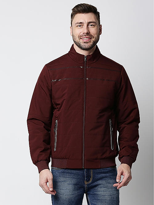 Buy Men Olive Solid Hooded Full Sleeve Jacket Online in India - Monte Carlo