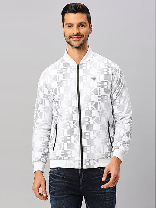 Killer Men White Printed Bomber Jacket