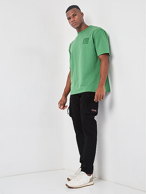 Killer Men Black Solid Slim Fit Cargo