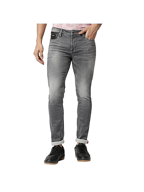 Buy Men Navy Dark Wash Low Skinny Fit Jeans Online - 787566 | Peter England