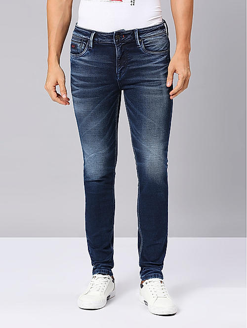 Men Blue Slim Fit Solid Jeans