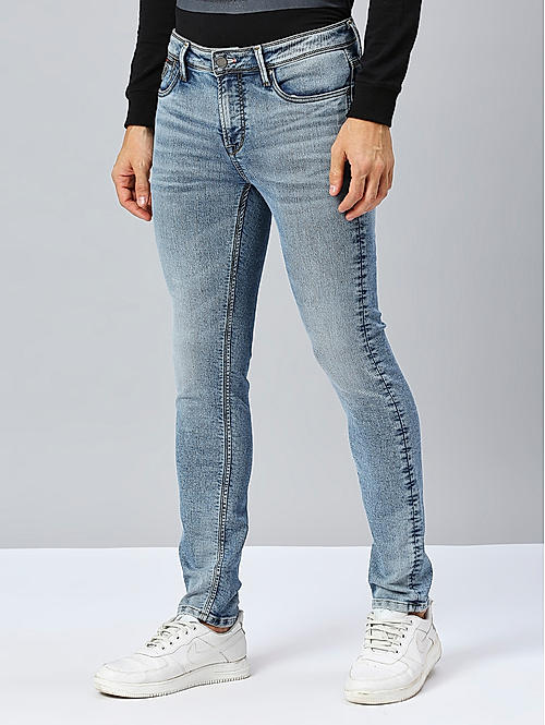 Killer Men Light Blue Slim Fit Solid Casual Jeans