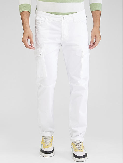 Killer Men White Slim Fit Solid Utility Cargo