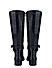 Black Textured Knee High Boots