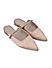 Beige Faux Suede Mules with Embellished Strap