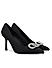 Black Pointed Toe Heels With Buckle