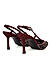 Burgundy Rhinestones Embellished Slingback Heels