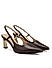 Brown Pointed Toe Slingback Heels