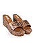Beige Snake Textured Wedges
