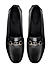 Black Leather Moccasins With Buckle