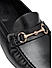 Black Leather Moccasins With Buckle