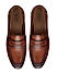 Tan Leather Loafers With Panel