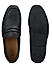 Black Perforated Leather Loafers