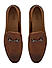 Tan Textured Loafers With Buckle