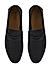 Black Plain Leather Loafers