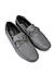 Grey Leather Bow Moccasins