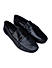 Black Plain Leather Moccasins