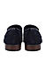 Blue Textured Loafers With Bow Detail