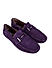 Purple Suede Moccasins With Metal Buckle