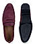 Burgundy Suede Leather Loafers