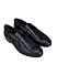 Black Textured Loafers With Logo Strap