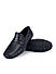 Black Textured Leather Moccasins