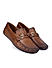 Tan Textured Leather Moccasins