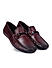 Burgundy Braided Leather Moccasins