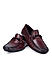 Burgundy Braided Leather Moccasins